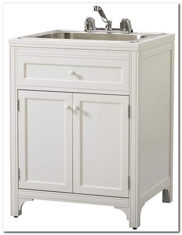 Minimalist Utility Sink Base Cabinet Plans for Large Space