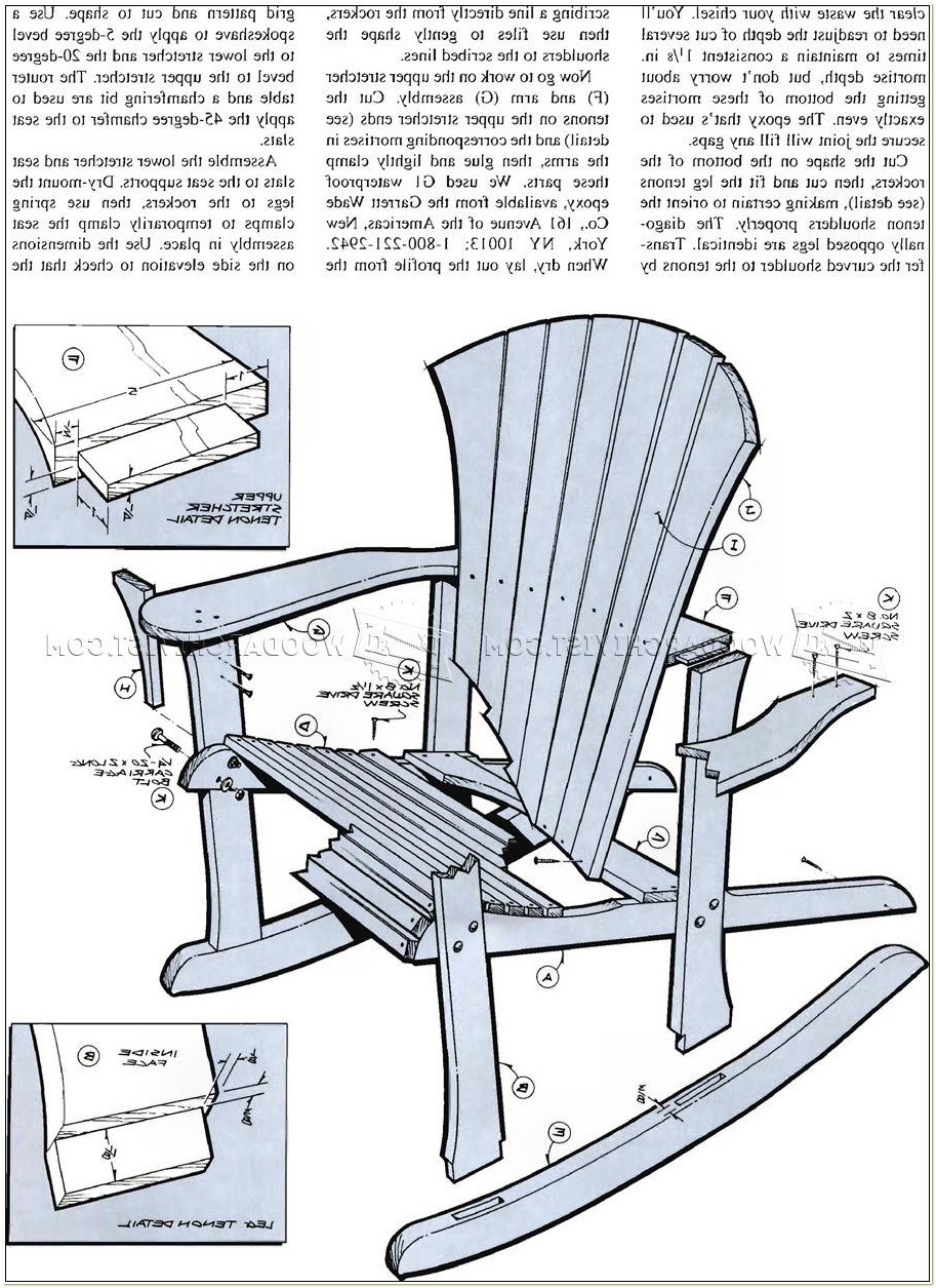 11 Popular Adirondack Rocking Chair Plans Free Download Pdf Any Wood Plan